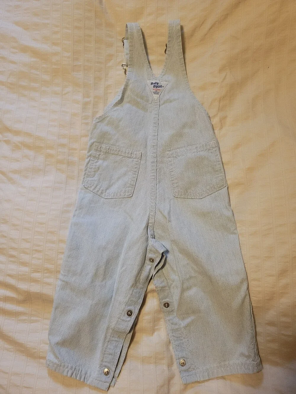 Vintage OshKosh B'gosh Railroad Stripe Overalls -12/18m